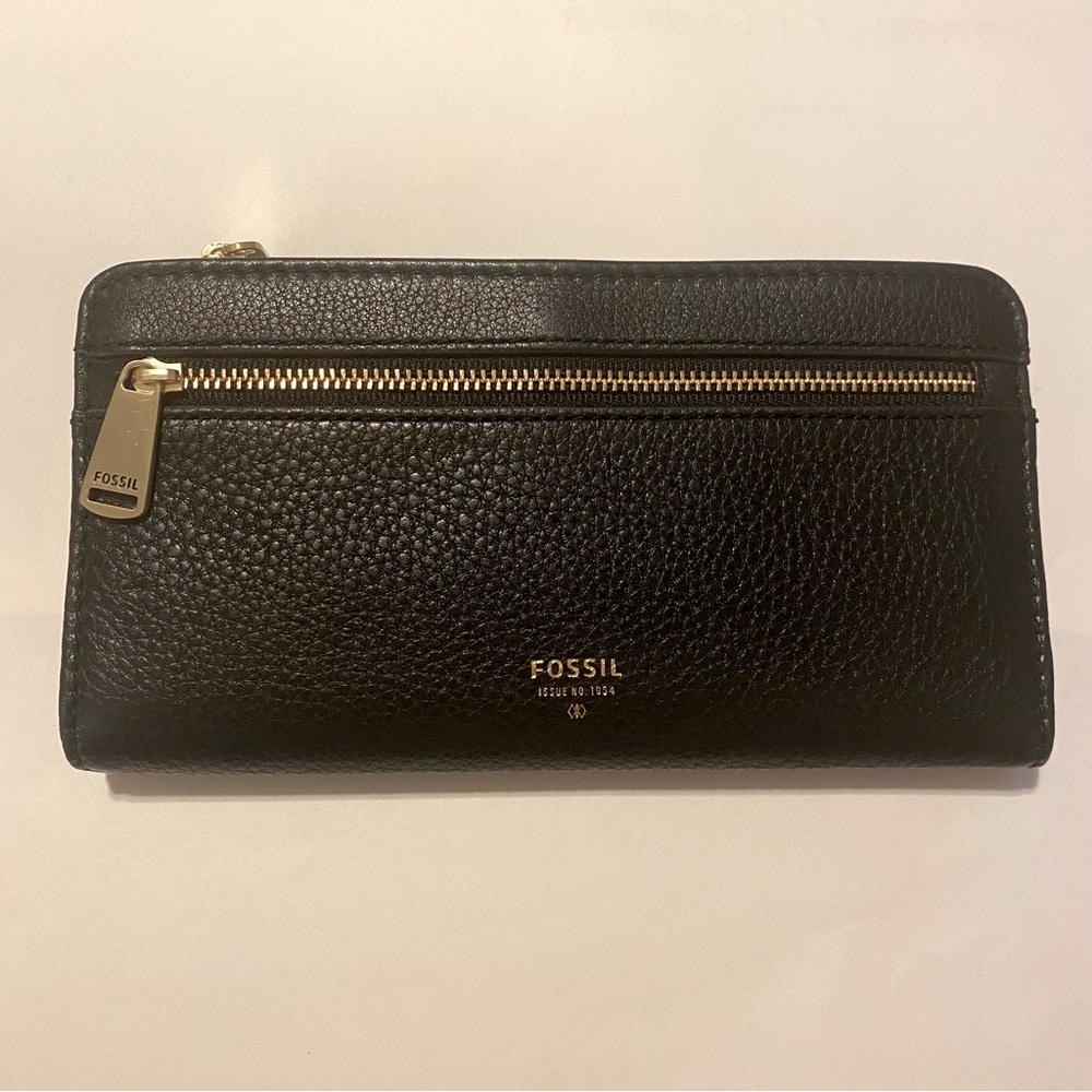 Fossil Preston Flap Wallet NWT - Black